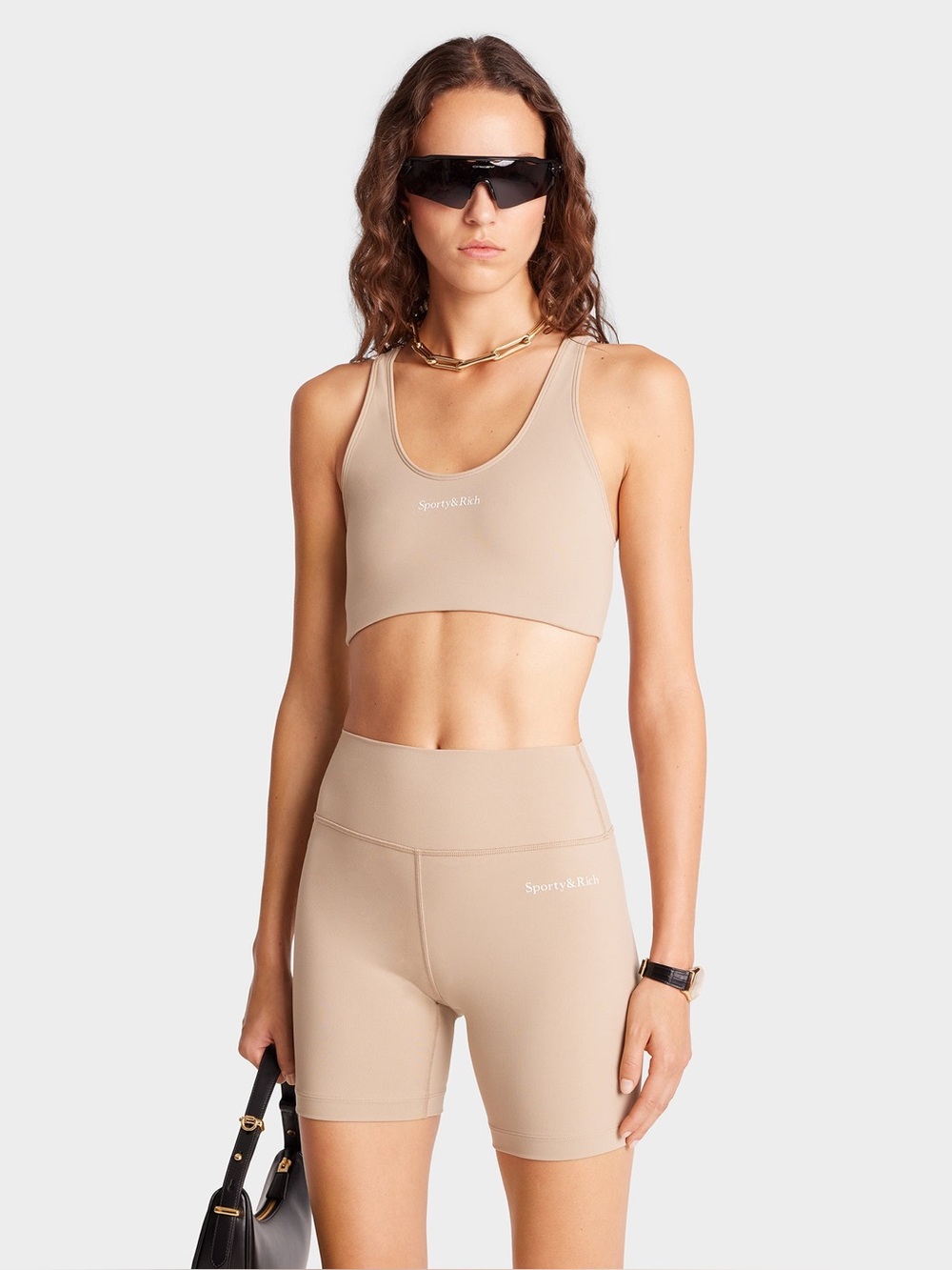 Sporty & Rich Serif Logo Biker Short